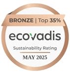 A picture displaying our bronze Ecovadis award.