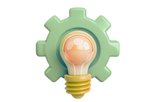 An icon of a lightbulb to symbolise innovation in care.