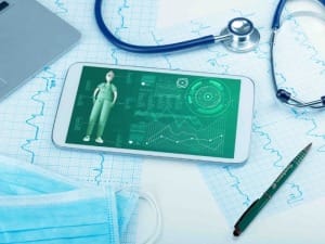 A picture of a healthcare Solution on an electronic mobile device.